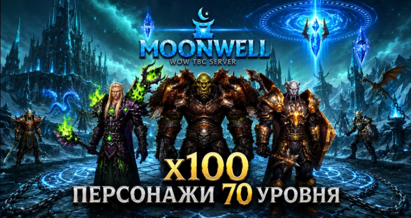 Аккаунты Moonwell.su X100 с персонажем 70 лвл